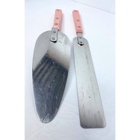 Mid Century Armco Forge Pink Handle, Set Frosting Spatula, Cake Server - Picture 7 of 13